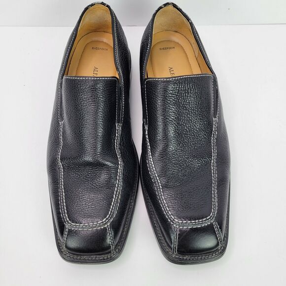 Alfani Mens Size 8.5 Slip On Leather Sheepskins Dress Black...